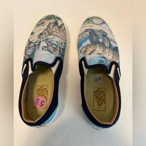 Vans Slip On Skate Shoes Cali Tapestry Forest Bears Women’s Size 7 men’s 5.5